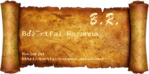 Bártfai Rozanna névjegykártya
